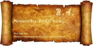 Moseszku Alícia névjegykártya